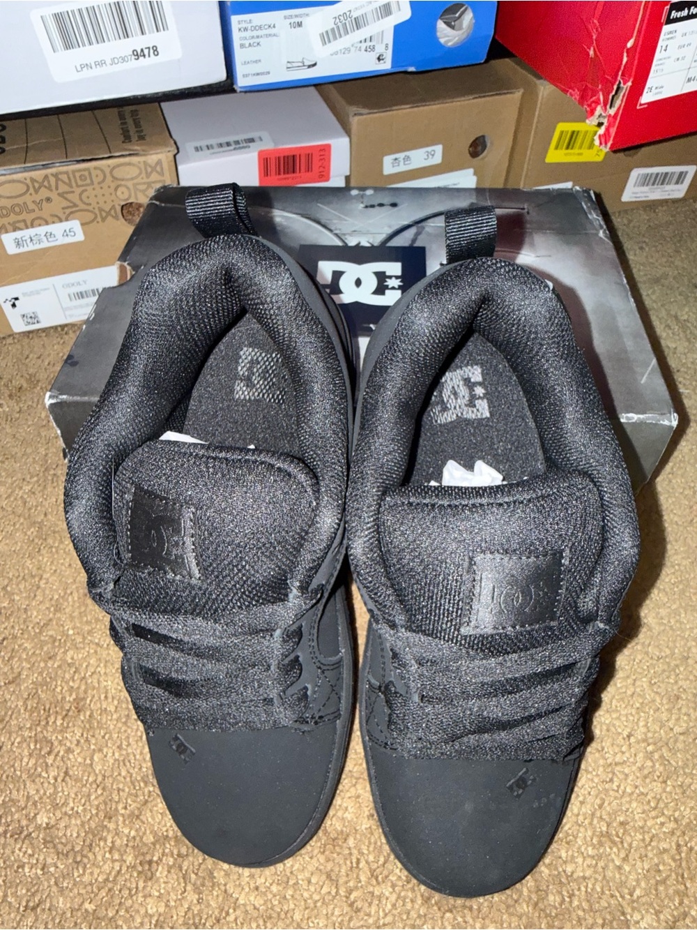 DC All-Black Low-Top Skate Sneakers - Picture 3 of 6